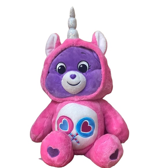 Care Bears Unicorn Hoodie Snuggle Share Bear 12” Plush Stuffed Animal Bear - Picture 1 of 6